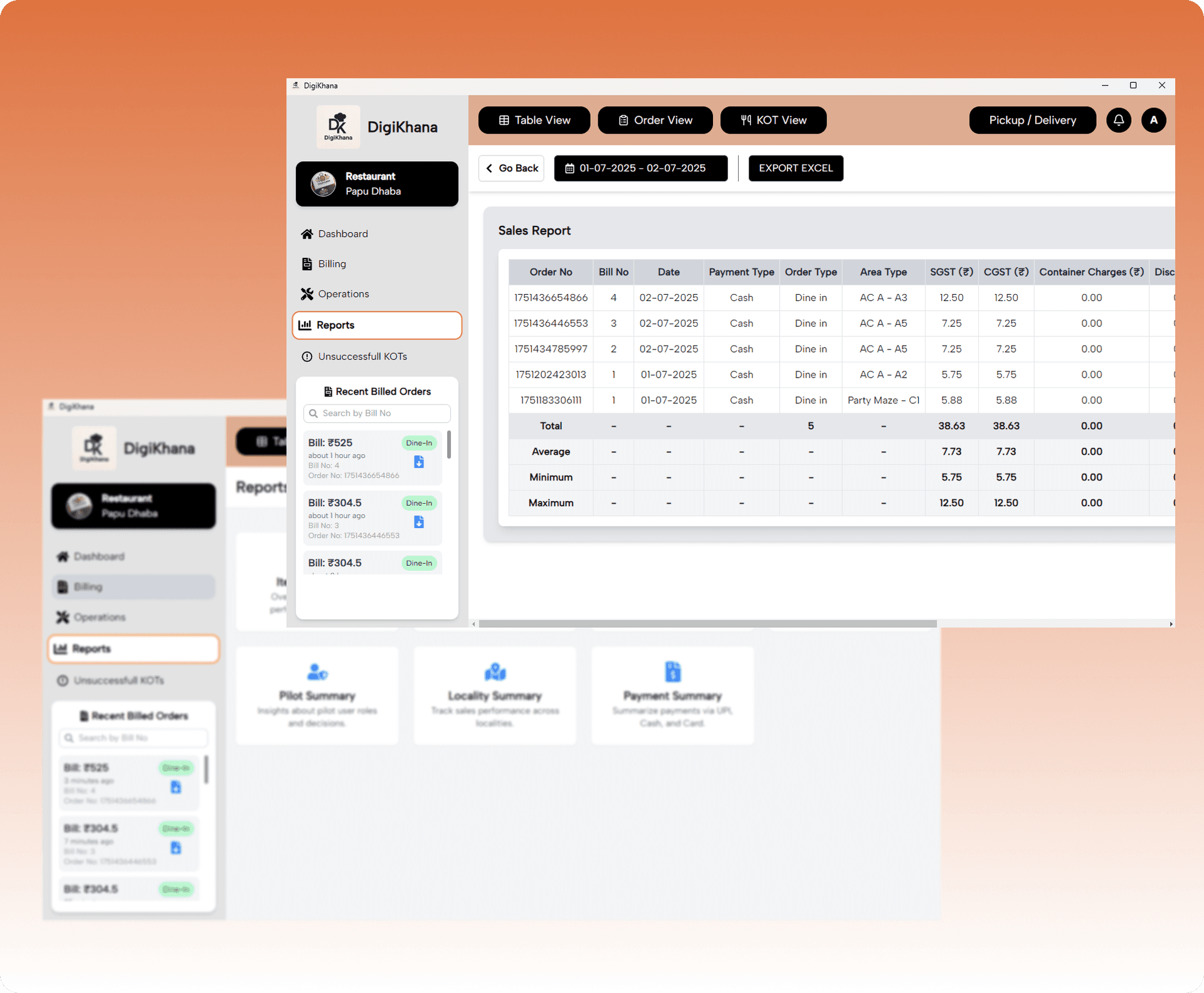 Get real-time restaurant Reports